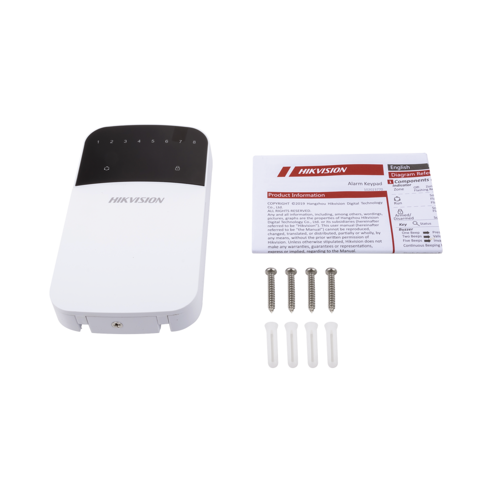 Teclado de LEDs / Cableado / 8 Zonas / Compatible con Panel Hibrido Hikvision DS-PHA64-W4P y DS-PHA64-W4P2