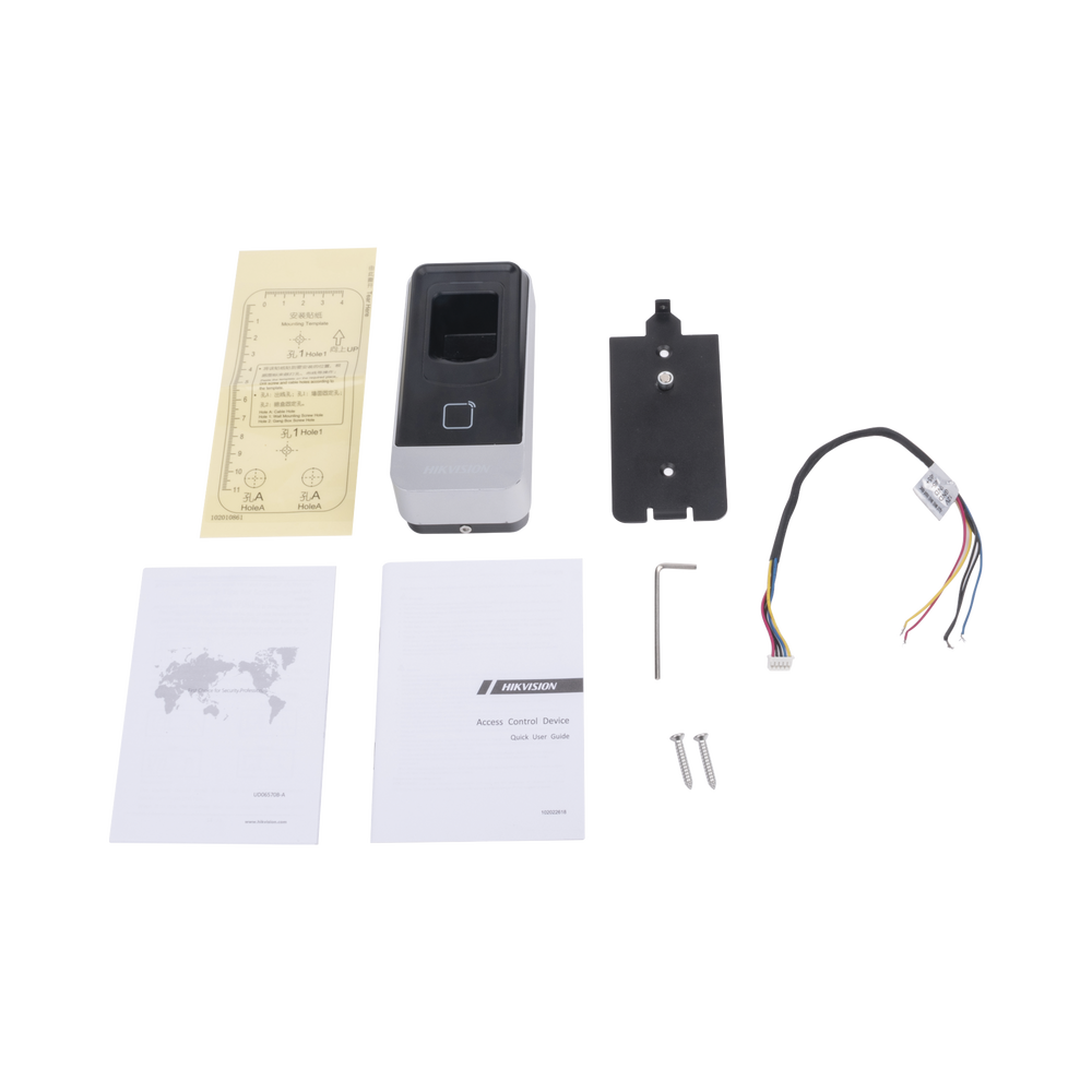 Lector esclavo PROX EM IP65 / Huella Digital / Lector de Tarjetas de Proximidad / RS-485 / Interior y Exterior / Requiere Panel de Control de Acceso DS-K2604,02,01