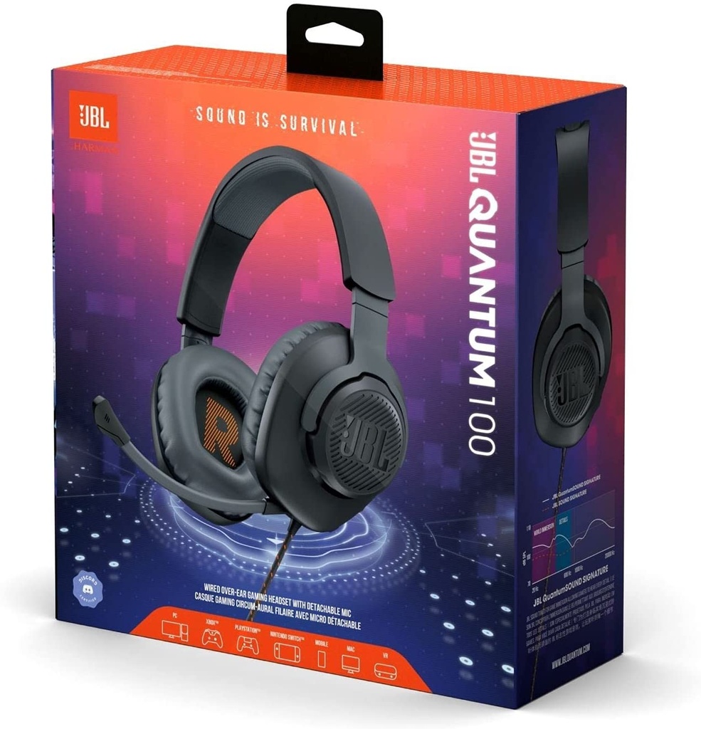 JBL Quantum 100 Audifonos de diadema con cable para juegos