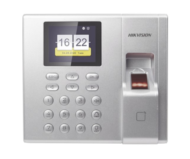 TERMINAL DE TIEMPO, ASISTENCIA Y CONTROL DE ACCESO, LCD DISPLAY, LECTOR DE TARJETAS MIFARE, LECTOR DE HUELLAS, ALMACENAMIENTO 1.000 TARJETAS, 1.000 HUELLAS, 100.000 EVENTOS, REPORTES AUTOMATICOS.