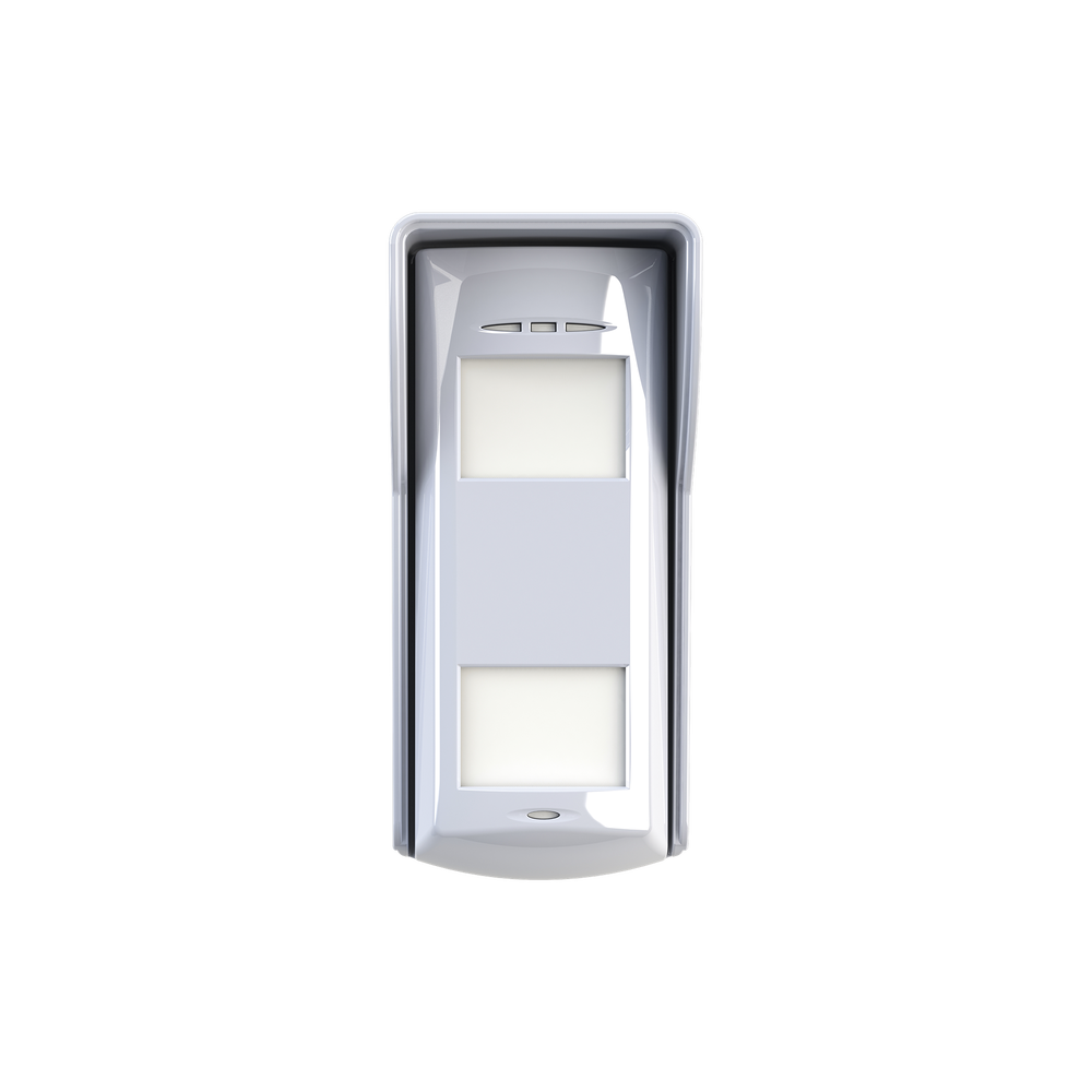 SENSOR DE MOVIMIENTO EXTERIOR CABLEADO / 12 M / 85° ÁNGULO DE DETECCIÓN / DUAL-TECH CON DOBLE TECNOLOGÍA MICROONDAS Y PIR / INMUNIDAD A MASCOTAS DE 24 KG / EXTERIOR