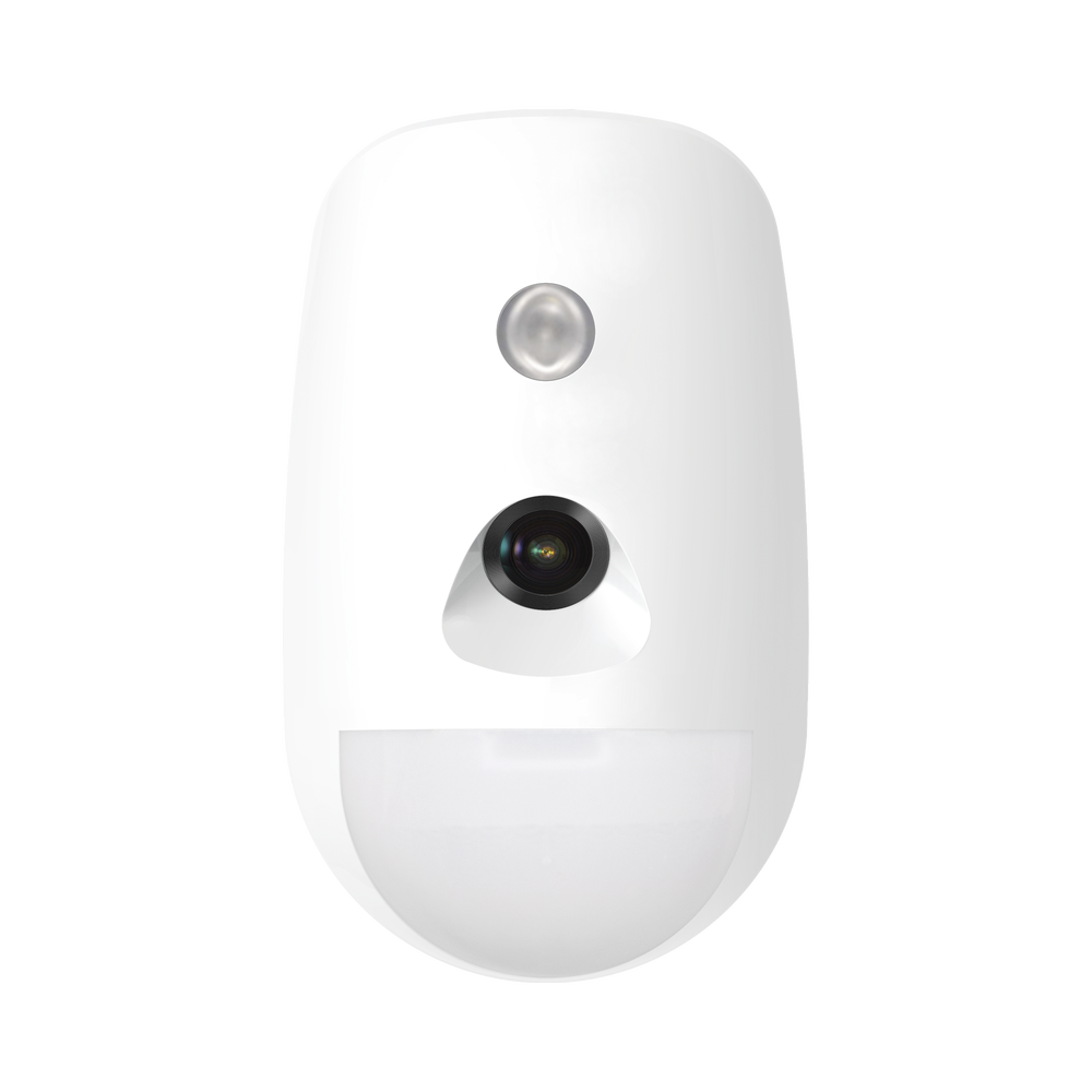 SENSOR DETECTOR DE MOVIMIENTO PIR INALÁMBRICO + CÁMARA / RANGO 12 MTS / INTERIOR / INMUNIDAD MASCOTAS / COBERTURA 85.9° 12 MTS / AX PRO