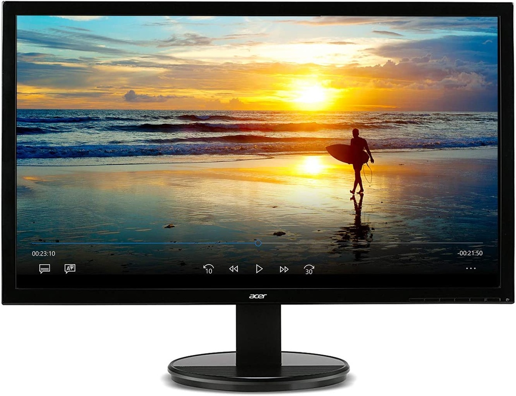 MONITOR ACER ABI 19.5 PULGADAS HD (1366 X 768) NTSC 72% GAMA DE COLORES INCLINACIÓN VESA MONITOR COMPATIBLE PARA TRABAJO O HOGAR | 1 PUERTO HDMI Y VGA, COLOR NEGRO
