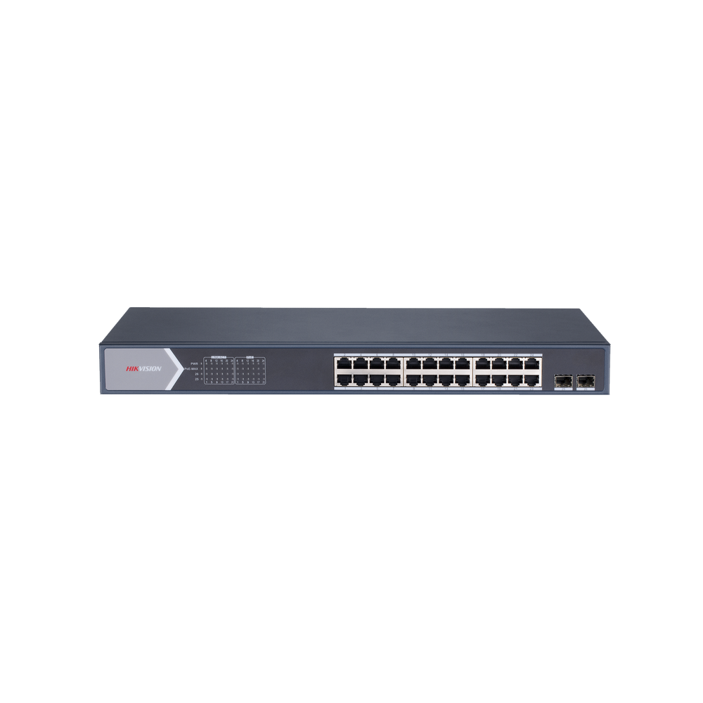 SWITCH 24 PUERTOS 10/1000 MBPS POE+ Y 2 PUERTOS 10/100/1000 MBPS SFP UPLINK / POE+ / MÁX POTENCIA POE 370 W / TRANSMISION DE LARGA DISTANCIA HASTA 250 MTS