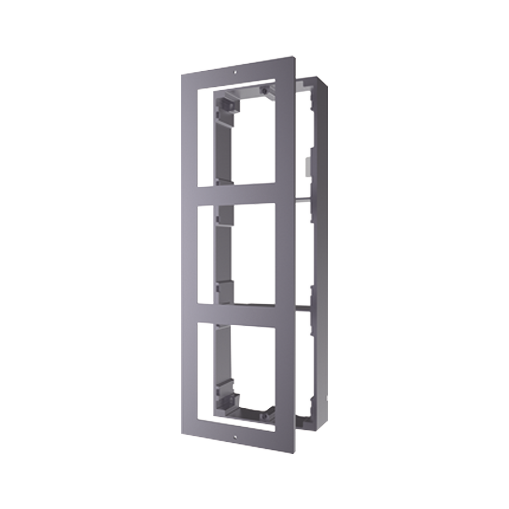 SOPORTE PARA EMPOTRAR 3 MÓDULOS VIDEO PORTEROS IP / ALUMINIO ALTA CALIDAD / INSTALACIÓN EN SUPERFICIE