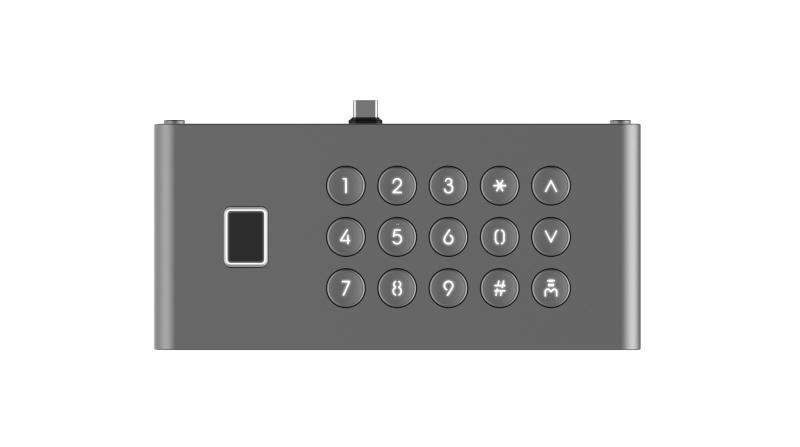 MÓDULO LECTOR DE HUELLAS Y TECLADO / CONEXIÓN USB-C / 15 BOTONES / IP65 EXTERIOR / IK07 ANTIVANDALICO / COMPATIBLE VIDEO PORTERO DS-KD9633-WBE6