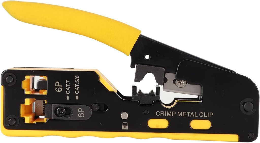 CRIMPADORA N7088 DE CONECTORES MACHO CON CORTE AUTOMÁTICO PARA RJ45 PASANTE Y NO PASANTE