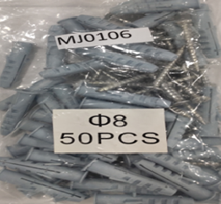 [MJ0106] COMBO TORNILLO #8 + RAMPLUG / PACK 50 UND