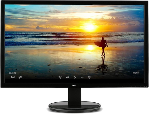 [K202HQL] MONITOR ACER ABI 19.5 PULGADAS HD (1366 X 768) NTSC 72% GAMA DE COLORES INCLINACIÓN VESA MONITOR COMPATIBLE PARA TRABAJO O HOGAR | 1 PUERTO HDMI Y VGA, COLOR NEGRO
