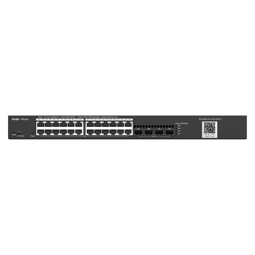 [RG-NBS3100-24GT4SFP-P] SWITCH ADMINISTRABLE 24 PUERTOS GIGABIT POE 802.3AF/AT + 4 SFP PARA FIBRA 1GB GESTIÓN GRATUITA EN LA NUBE 370W