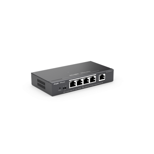 [RG-ES205GC-P] SWITCH ADMINISTRABLE 5 PUERTOS GIGABIT POE 802.3AF/AT GESTIÓN GRATUITA EN LA NUBE 54W