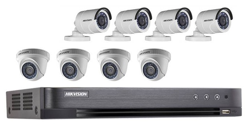 [DS-J142I(STD)/DVR-208Q-K1+8C] KIT DVR-208Q-K1 8 CANALES 1080P + 8 CÁMARAS BULLET THC-B120-PC 2.8MM TURBO HD 2MP + FUENTE DE 12V + CABLES + 1 HDD 1TB