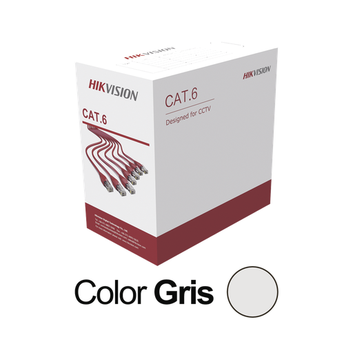 [DS-1LN6U-G] CABLE UTP CAT 6 / 100% COBRE / 23 AWG / 305 MTS / BOBINA / GRIS