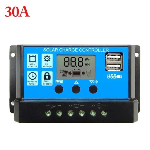 [CON-S30A] CONTROLADOR DE CARGA PARA PANEL SOLAR 30A 12V 24V SY3024HD