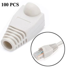 [ID-BOOT5E6B] BOTA GORRO CAPUCHA PARA CONECTOR RJ45 CAT6 BLANCO X100