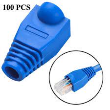 [ID-BOOT5E6A] BOTA GORRO CAPUCHA PARA CONECTOR RJ45 CAT6 AZUL X100
