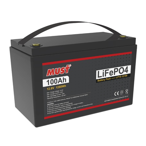 [LP15-12100] BATERIA LITIO 12V 100AH SOPORTE BMS 6000 CICLOS