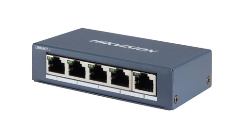 [DS-3E0505-E] SWITCH 5 PUERTOS GIGABIT 10/100/1000 MBPS / ADI /ADX / 5V DC / 1 A / MONTAJE SOBRE ESCRITORIO Ó PARED